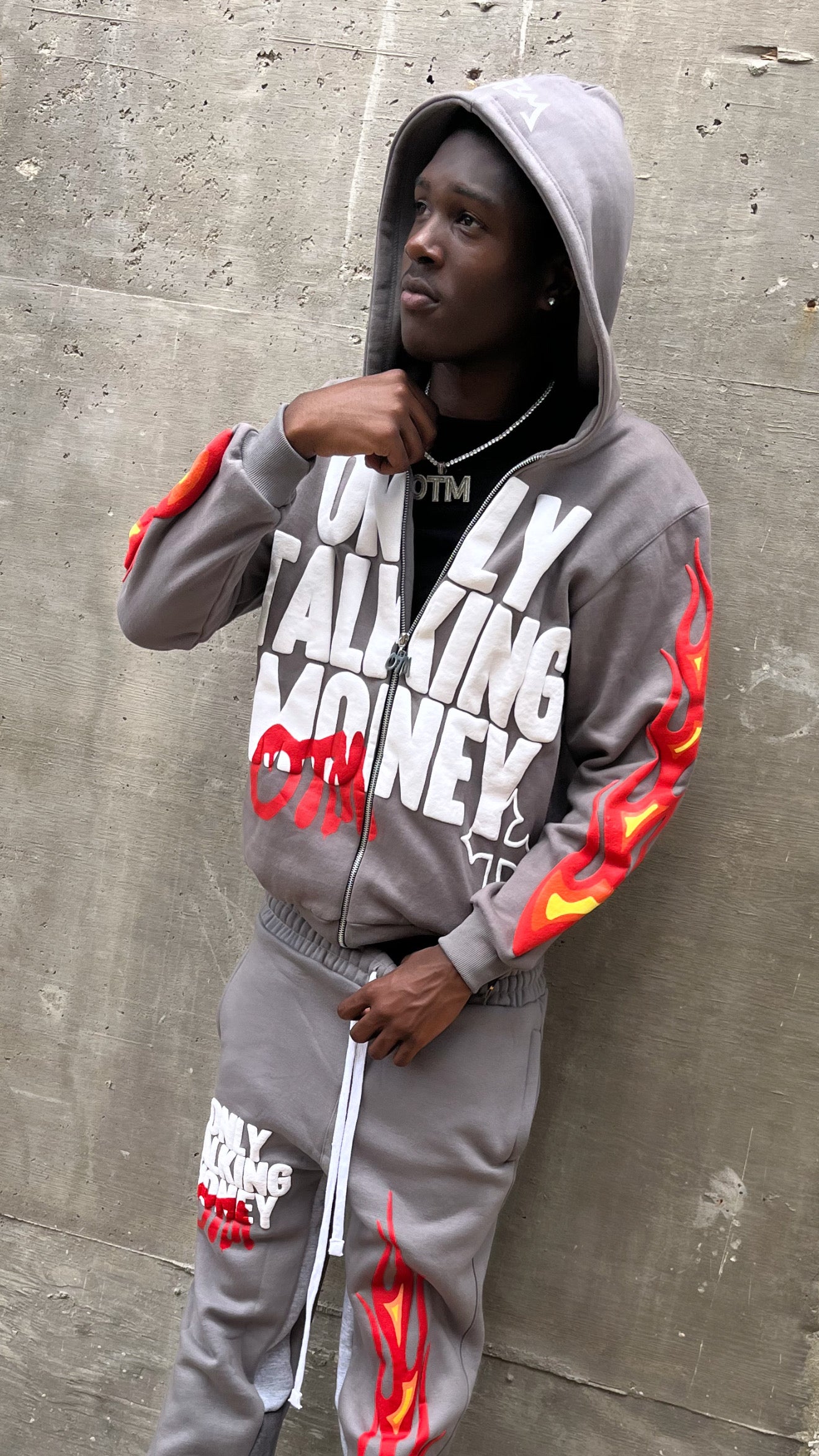 OnlyTalkingMoney V3 (Grey) Flame Jacket