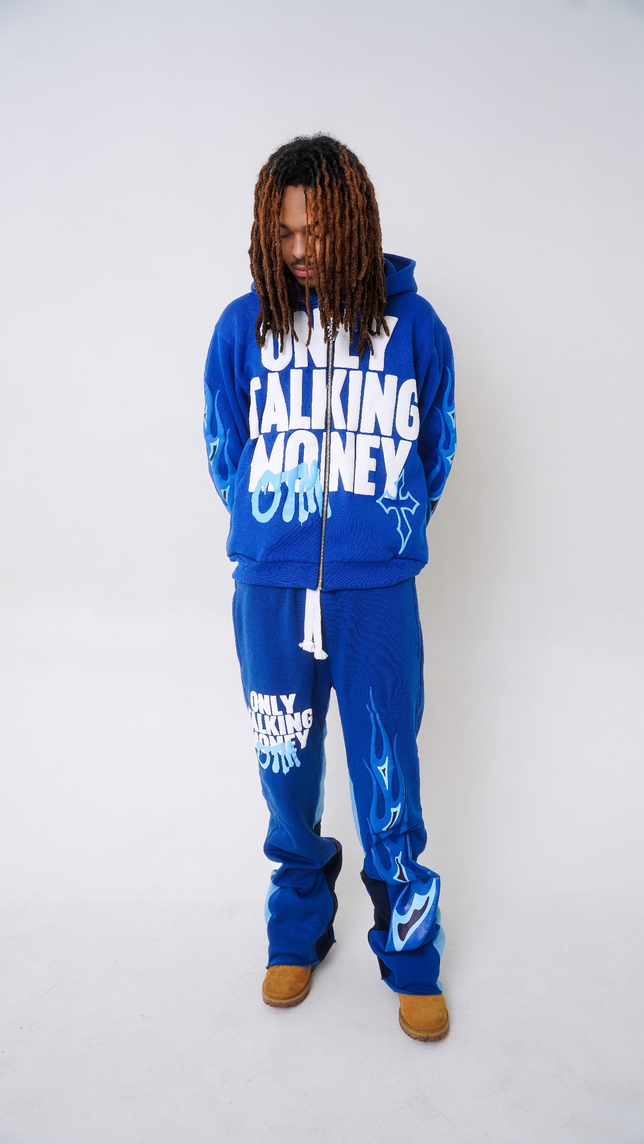 OnlyTalkingMoney V3 (Blue & White) Flame Jacket