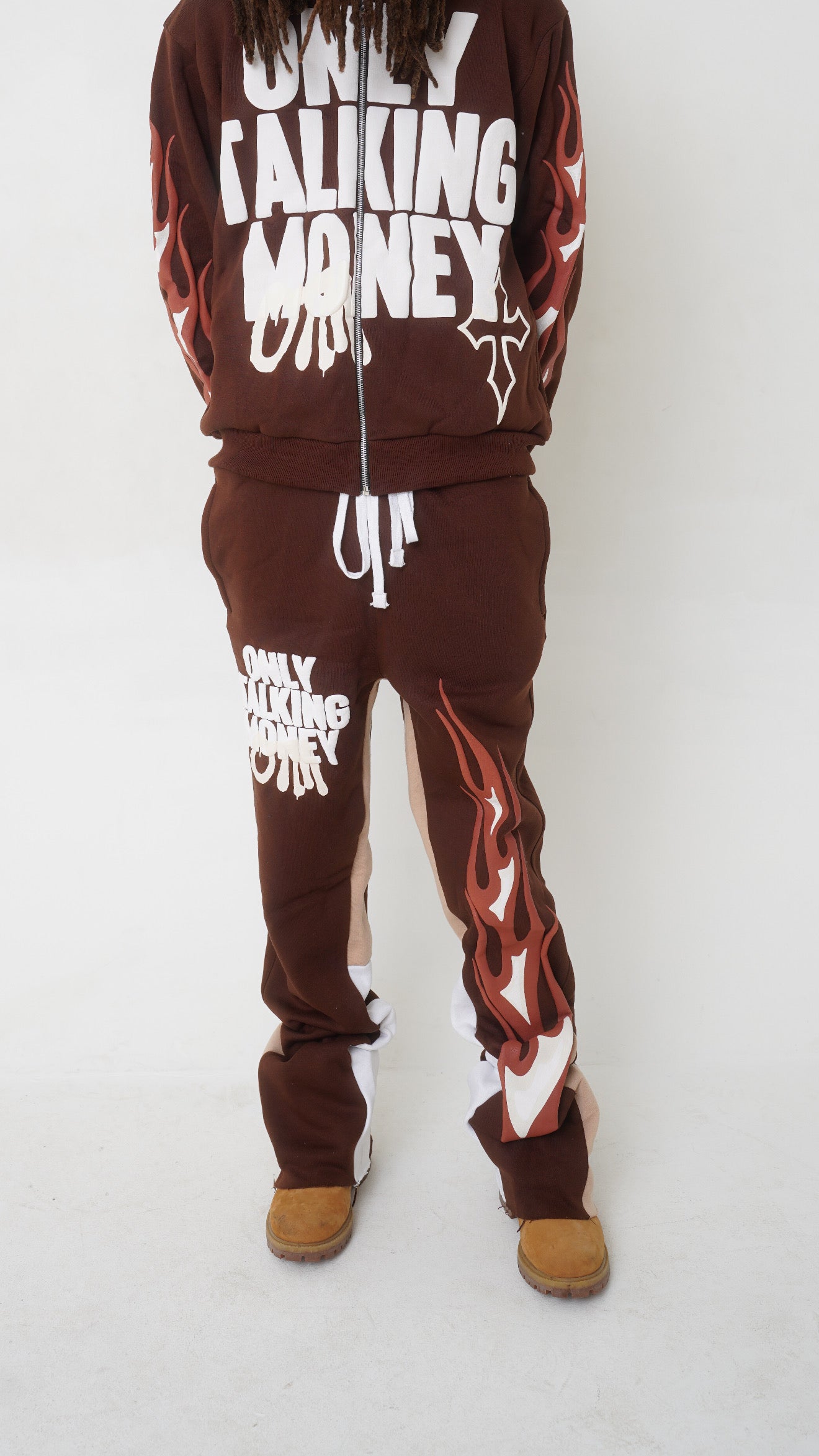 OnlyTalkingMoney V3 (Brown) Flame Sweats